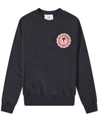 Ami Paris - Ami Ami De Coeur Logo Patch Crewneck Sweatshirt - Lyst