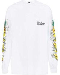 MSGM - Long-Sleeve Fruit-Print T-Shirt - Lyst