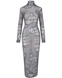 Dondup - Erotica High Neck Crochet Distressed Dress - Lyst