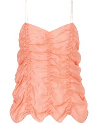 KHAITE - Draped Silk-Blend Top - Lyst
