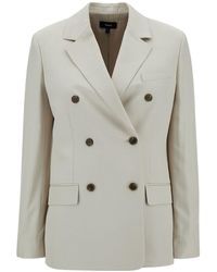 Theory - Off- Double-Breasted Jacket With Notched Revers - Lyst