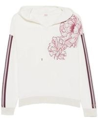 Liu Jo - Floral Intarsia Side-Stripe Hoodie - Lyst