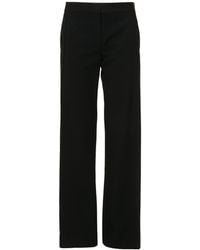 Victoria Beckham - Wide-Leg Satin-Trim Trousers - Lyst