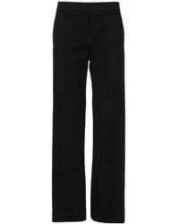 Victoria Beckham - Wide-Leg Satin-Trim Trousers - Lyst