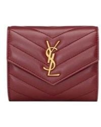 Saint Laurent - Cassandre Logo Plaque Tri-Fold Wallet - Lyst