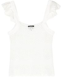 A.P.C. - Ruffle-Detailed Open-Knit Top - Lyst
