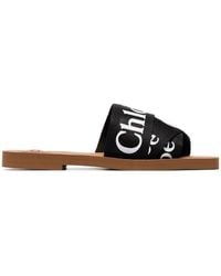 Chloé - Chloé Logo Printed Slip-On Sandals - Lyst