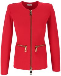 Elisabetta Franchi - Knit Zip Cardigan - Lyst