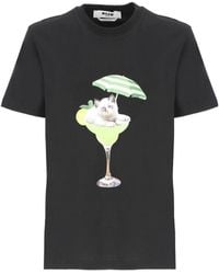MSGM - Graphic Printed Crewneck T-Shirt - Lyst