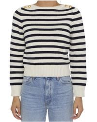 Celine - Boat Neck Marinière Sweater - Lyst