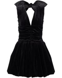 Patou - Cotton Velvet Balloon Minidress - Lyst