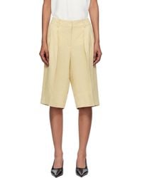 Frankie Shop - Bilbao Pleated Linen Bermuda Shorts - Lyst