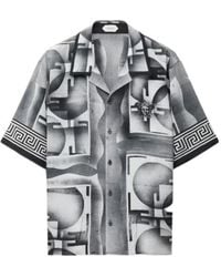 Versace - Printed Crêpe De Chine Shirt - Lyst