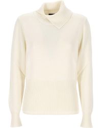 Gran Sasso - Ribbed-Knit Shawl-Collar Sweater - Lyst