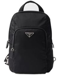 Prada - Triangle-Logo Zipped Backpack - Lyst