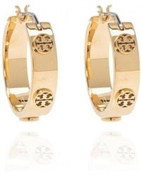 Tory Burch - Miller Double T Stud Hoop Earrings - Lyst