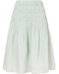 KHAITE - Ruched Lyocell And Silk-Blend Skirt - Lyst