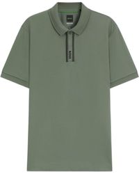BOSS - Paddy Polo Shirt With Striped Placket And Logo - Lyst