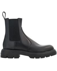 Ferragamo - Logo-Debossed Leather Boots - Lyst