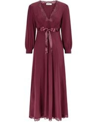 RIXO London - Adaline Bow-Detailed Lace-Trimmed Silk Maxi Dress - Lyst