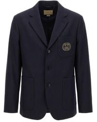 Gucci - Interlocking G Single Breasted Blazer - Lyst