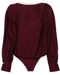 Elisabetta Franchi - Jacquard Satin Bodysuit-Style Blouse - Lyst