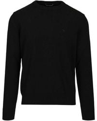 Emporio Armani - Logo Crewneck Knitted Jumper - Lyst