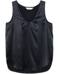 Max Mara - Sleeveless Top With Round Neck Silk Tops - Lyst