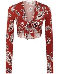 Rabanne - Paisley-Print Cropped Top - Lyst