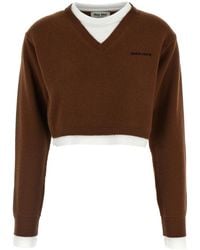 Miu Miu - Cropped Sweater - Lyst