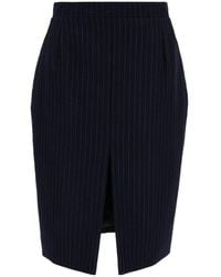 Saint Laurent - Striped Pencil Skirt - Lyst