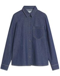Maison Kitsuné - Maison Kitsuné Contrast-Stitch Denim Shirt - Lyst