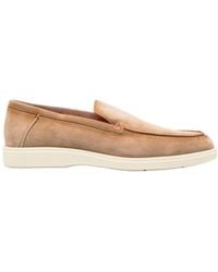 Santoni - Almond-Toe Slip-On Loafers - Lyst