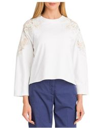Twinset - T-Shirt With Round Neck And Long Sleeves - Lyst