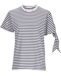 JW Anderson - Jw Anderson Tie-Sleeve Striped T-Shirt - Lyst