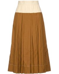 Tory Burch - Color-Block Pleated Skirt - Lyst