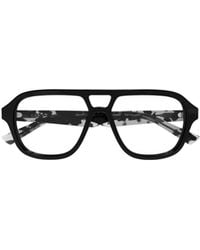 Gucci - Tortoiseshell-Effect Pilot-Frame Glasses - Lyst