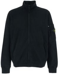 Stone Island - High Neck Sweatshirt With Patch Pocket On Sleeve And Patch Logo On Sleeve - Lyst