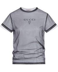 Gucci - Printed Double Layered Jersey T-Shirt - Lyst