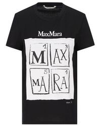【関税/送料無料】Max Mara*Crewneck Short-Sleeved T-Shirt Max Mara Short-Sleeved Crewneck T-Shirt in White | Lyst