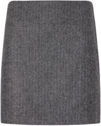 Blazé Milano - Coci Herringbone Wool-Blend Mini Skirt - Lyst