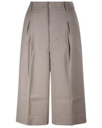 Ami Paris - Faille High Waisted Knee-Length Shorts - Lyst