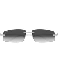 Cartier - Eyewear Rectangle-Frame Sunglasses - Lyst