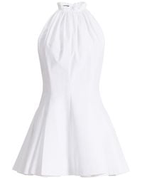 Balmain - Cotton Poplin Flared Mini Dress - Lyst