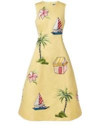 Leo - Beaded Patch-Appliqué Midi Dress - Lyst