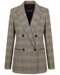 Patrizia Pepe - Double-Breasted Check Blazer - Lyst