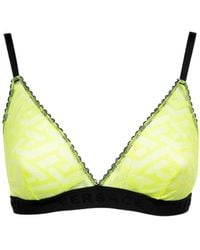 Versace - Greca Pattern Tulle Bralette - Lyst