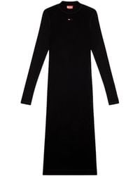 DIESEL - D-Mokky-Ls-Microdiv Mock-Neck Midi Dress - Lyst