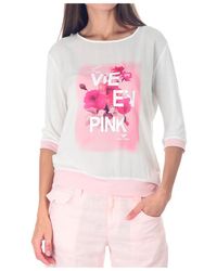 Armani Jeans - Seven-Cent Sleeve Printed Pattern T-Shirt - Lyst