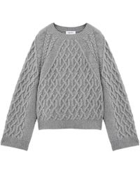 McQueen - Cable Crew Neck Jumper - Lyst